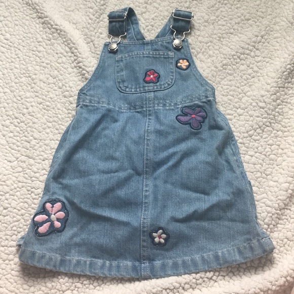 flower printed jean jumper/dress (2pc with undies) - Picture 1 of 5